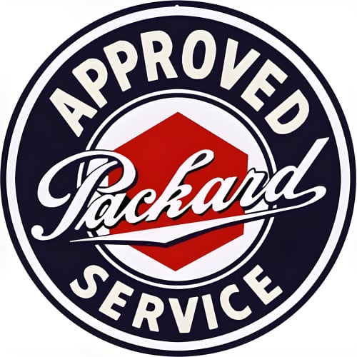 Approved Packard Service Metal Sign - 24" Round