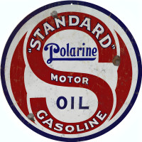 Standard Polarine Oil Metal Sign - 30" Round