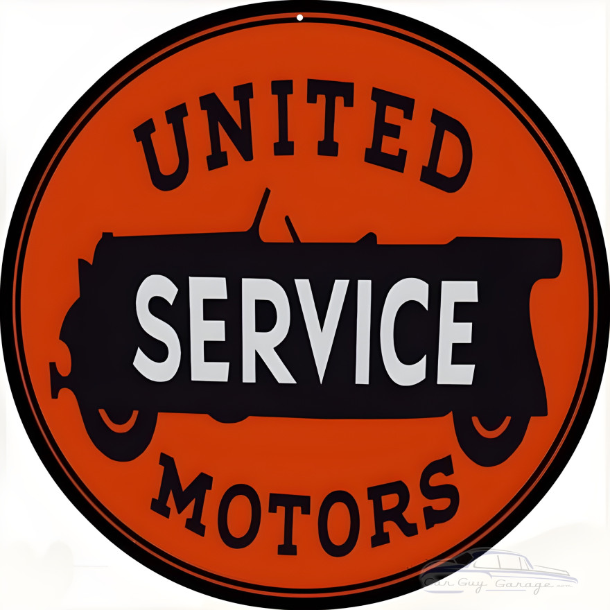 United Service Motors Garage Metal Sign - 14" Round United Service Motors Garage Metal Sign - 14" Round