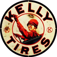 Kelly Tires Metal Sign - 30" Round