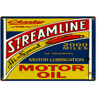 Charley Motor Oil Metal Sign - 12" x 18"