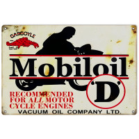Mobil Oil D Nostalgic Metal Sign - 12" x 18"