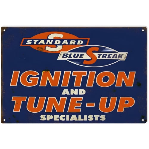 Standard Blue Streak Motor Oil Metal Sign - 12" x 18"