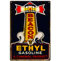 Beacon Ethyl Gasoline Metal Sign - 12" x 18"