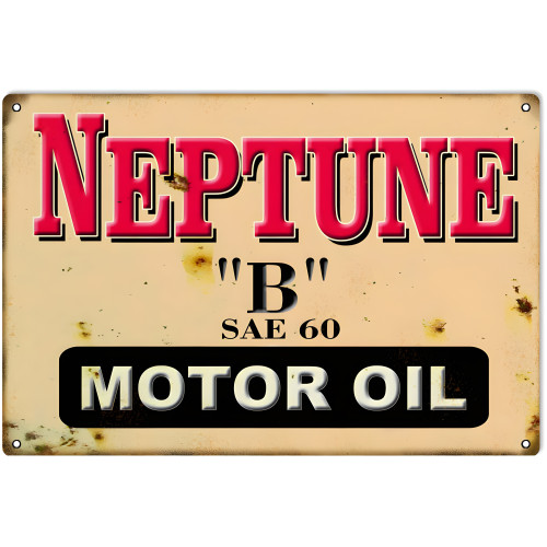 Neptune Motor Oil Metal Sign - 12" x 18"