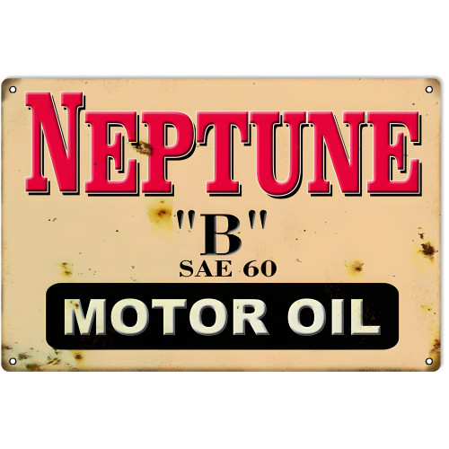Neptune Motor Oil Metal Sign - 16" x 24"