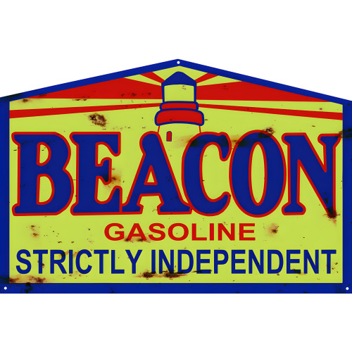 Beacon Independent Gasoline Metal Sign - 12" x 18"