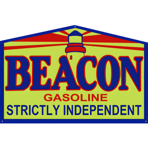 Beacon Independent Gasoline Metal Sign - 12" x 18"