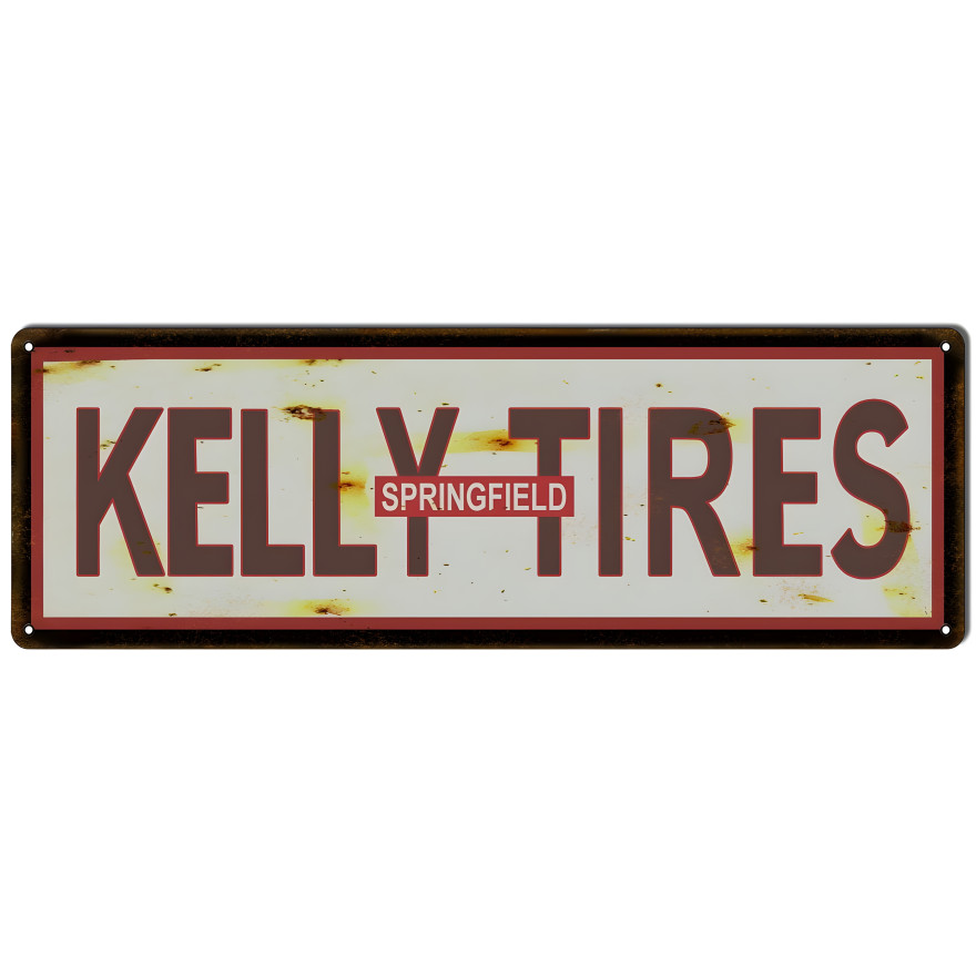 Kelly Tires Springfield Metal Sign - 8" x 24" Kelly Tires Springfield Metal Sign - 8" x 24"