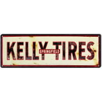 Kelly Tires Springfield Metal Sign - 8" x 24"