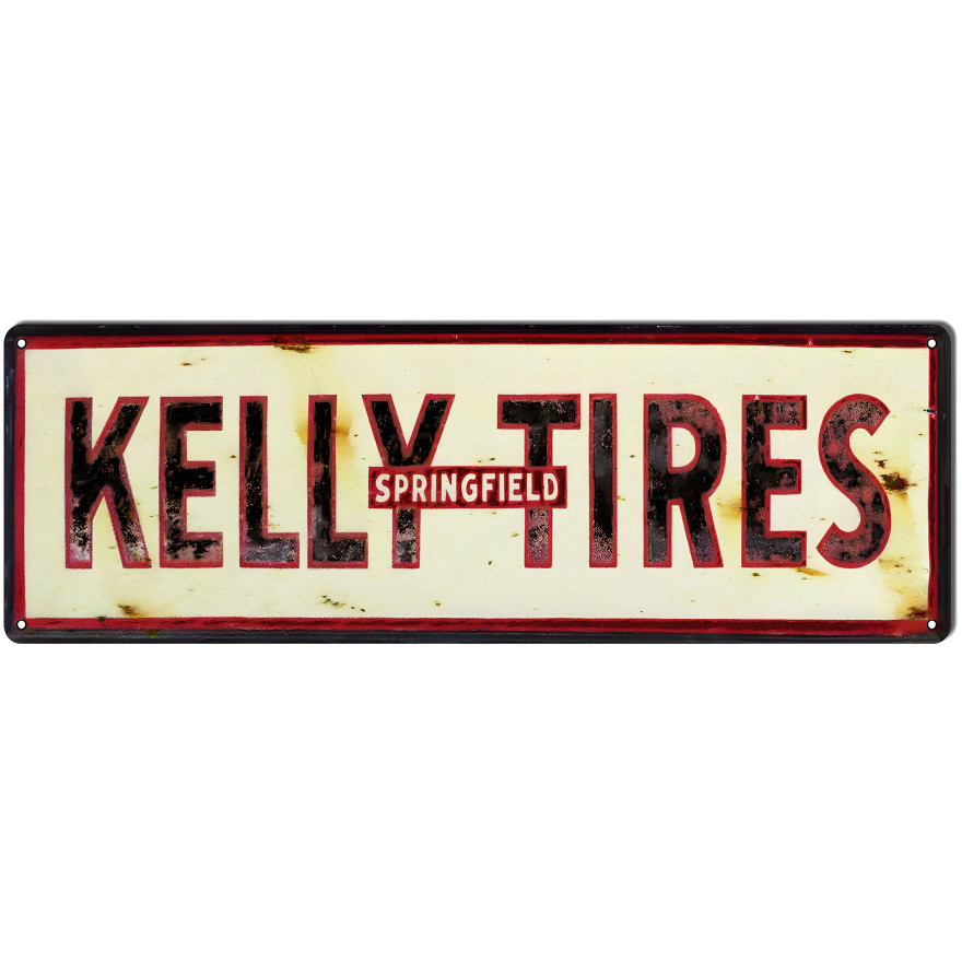 Kelly Tires Springfield Metal Sign - 8" x 24" Kelly Tires Springfield Metal Sign - 8" x 24"