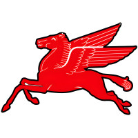 Mobil Pegasus Flying Horse Metal Sign - 19" x 13.25"