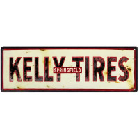 Kelly Tires Springfield Metal Sign - 6" x 18"