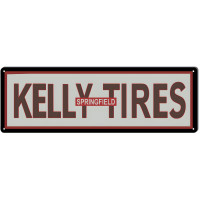 Kelly Tires Springfield Metal Sign - 8" x 24"