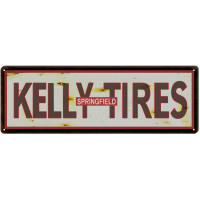 Kelly Tires Springfield Metal Sign - 6" x 18"
