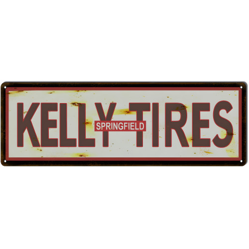 Kelly Tires Springfield Metal Sign - 6" x 18"