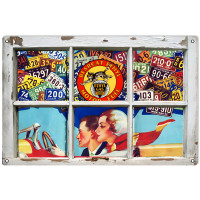 Reproduction Aged Looking Nostalgic License Plate Metal Sign - 12" x 18"