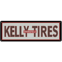 Kelly Tires Springfield Metal Sign - 6" x 18"