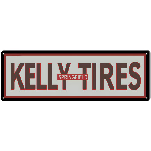 Kelly Tires Springfield Metal Sign - 6" x 18"