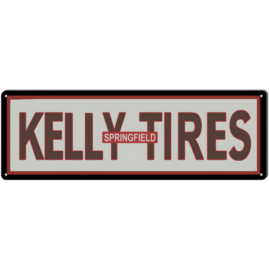 Kelly Tires Springfield Metal Sign - 6" x 18" Kelly Tires Springfield Metal Sign - 6" x 18"
