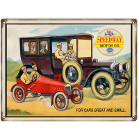 Speedway Great And Small Motor Oil Metal Sign - 9" x 12"