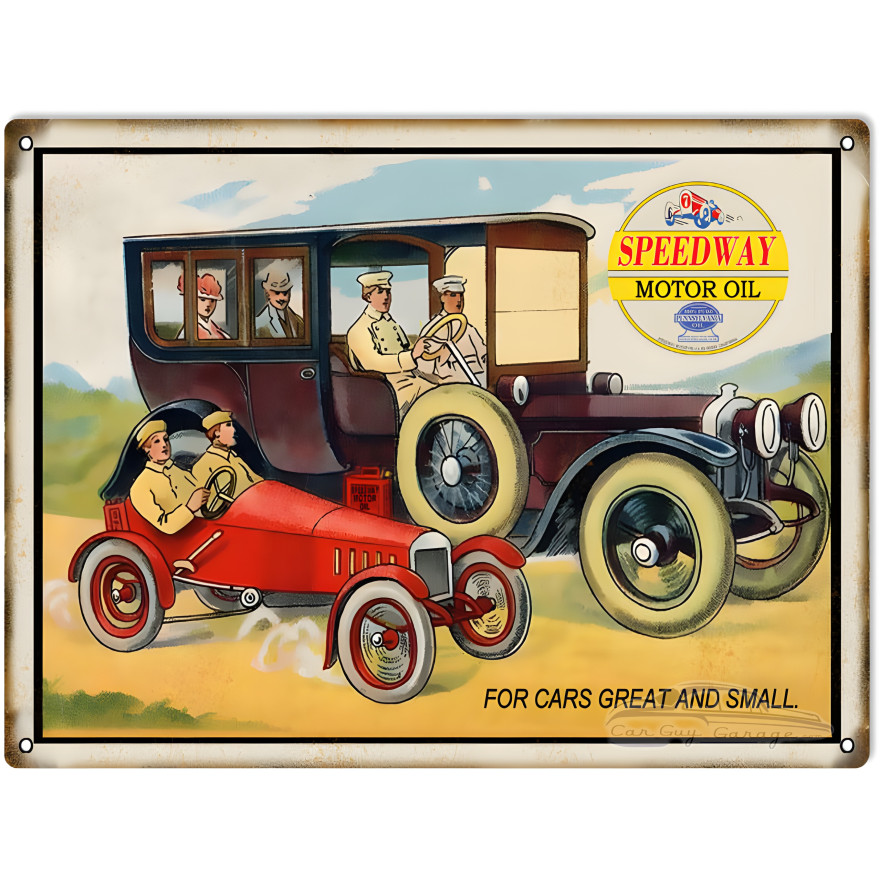 Speedway Great And Small Motor Oil Metal Sign - 9" x 12" Speedway Great And Small Motor Oil Metal Sign - 9" x 12"