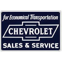 Economical Transportation Chevrolet Metal Sign - 12" x 18"