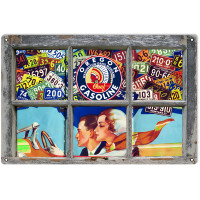 Reproduction Aged Looking Nostalgic License Plates Metal Sign - 12" x 18"