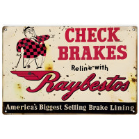Raybestos Check Brake Metal Sign - 12" x 18"