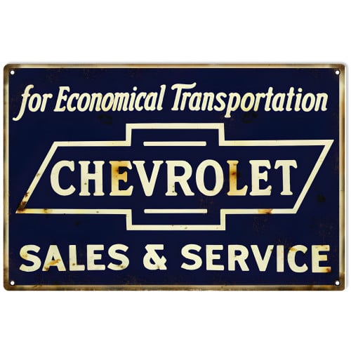 Economical Transportation Chevrolet Metal Sign - 16" x 24"
