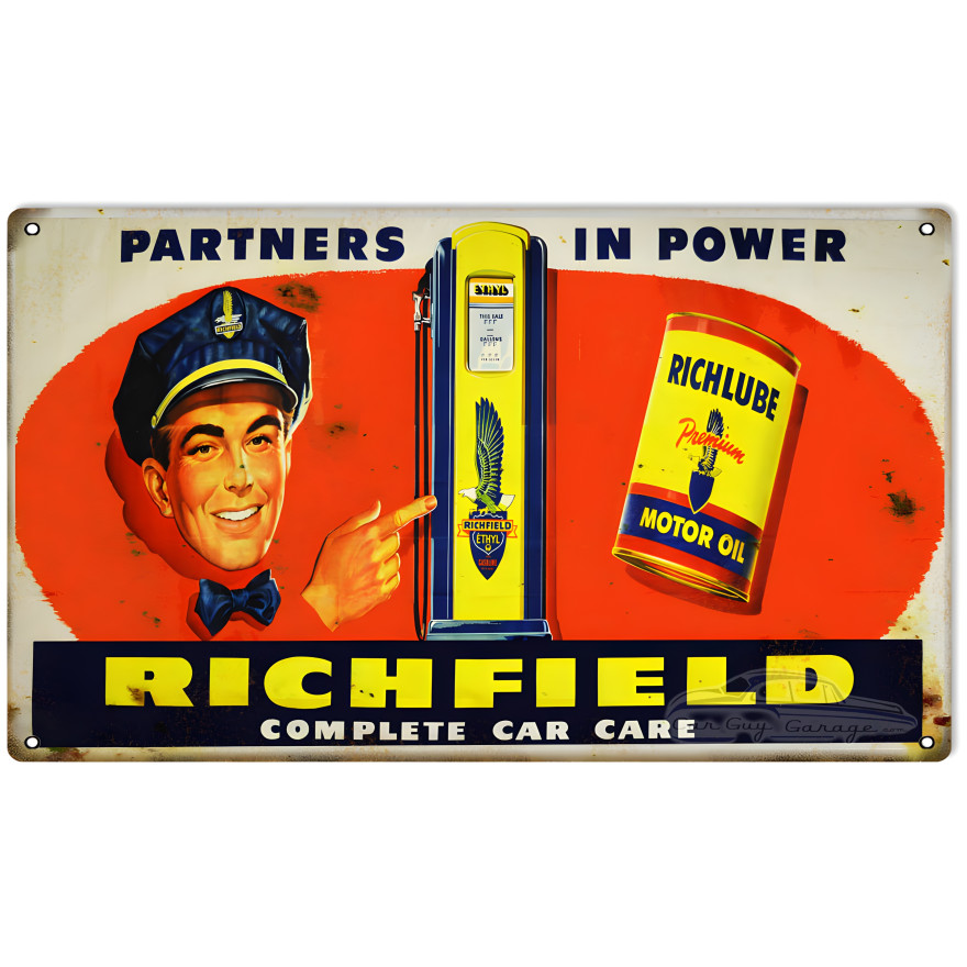 Partners In Power Richfield Metal Sign - 14" x 24" Partners In Power Richfield Metal Sign - 14" x 24"