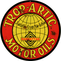 Trop Artic Motor Oils Metal Sign - 14" Round