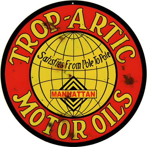 Trop Arctic Motor Oils Metal Sign - 14" Round