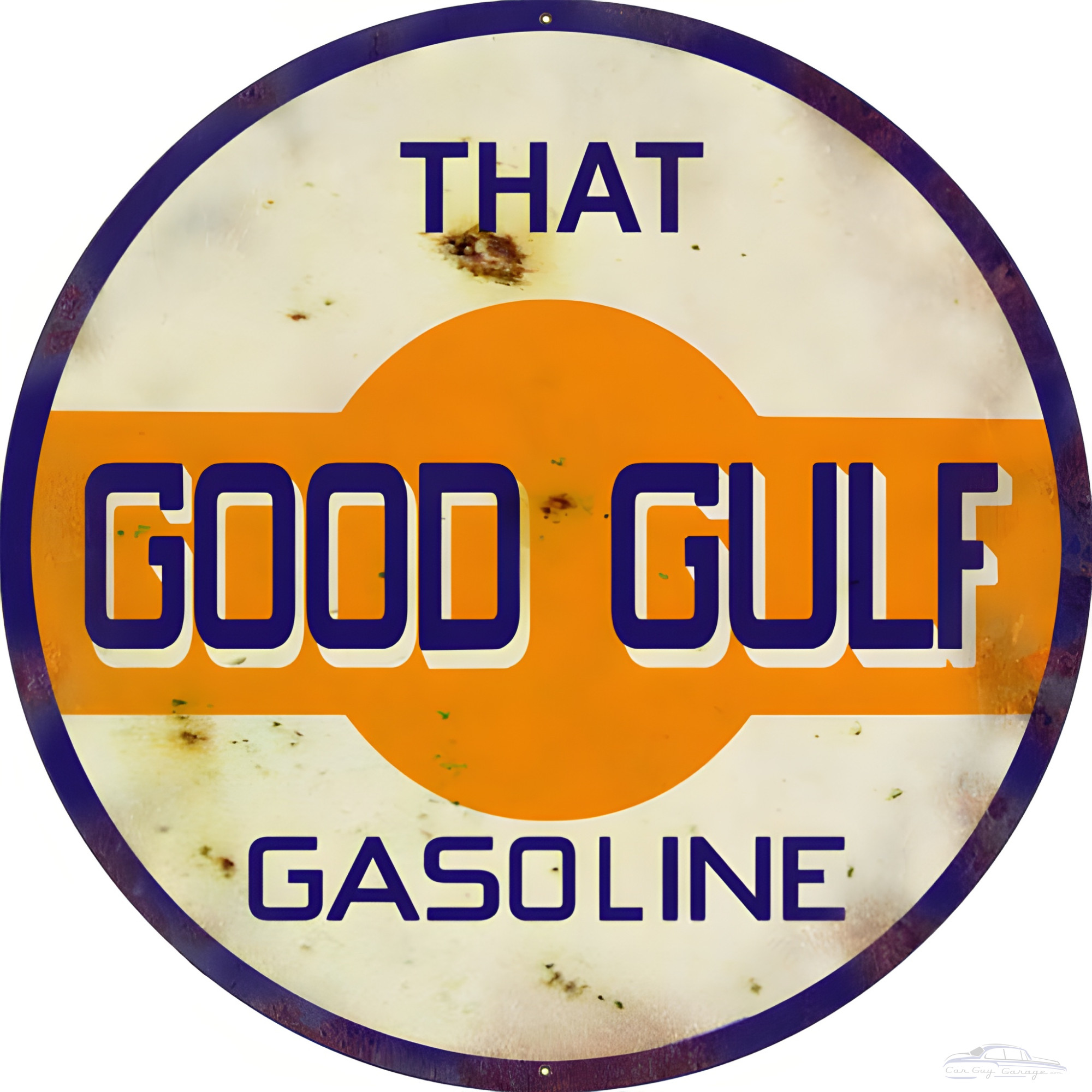 Good Gulf Gasoline Metal Sign - 24 Inch Round