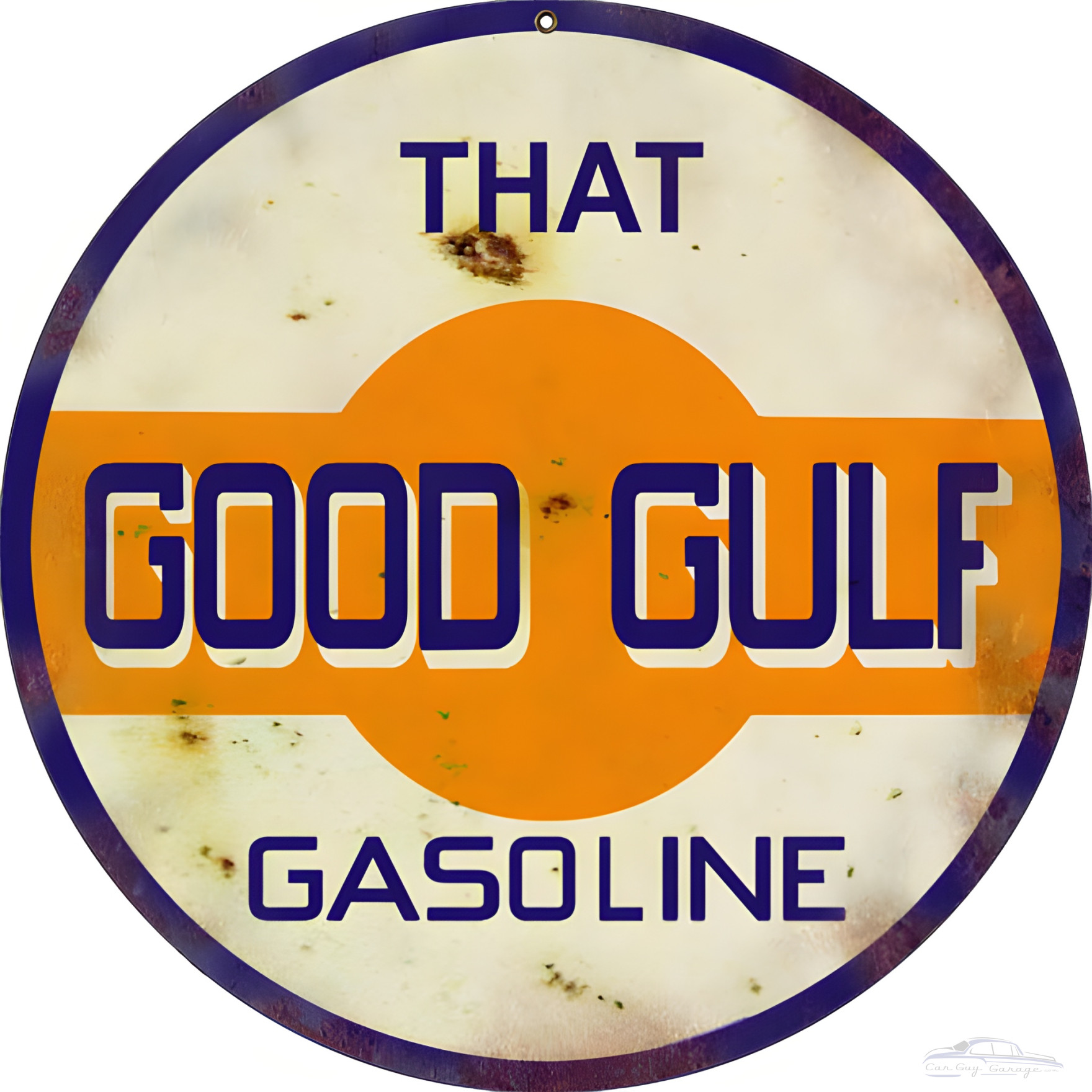 Good Gulf Gasoline Metal Sign - 14" Round