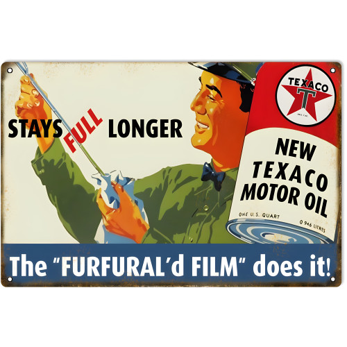Texaco Motor Oil Metal Sign - 12" x 18"