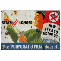 Texaco Motor Oil Metal Sign - 12" x 18"