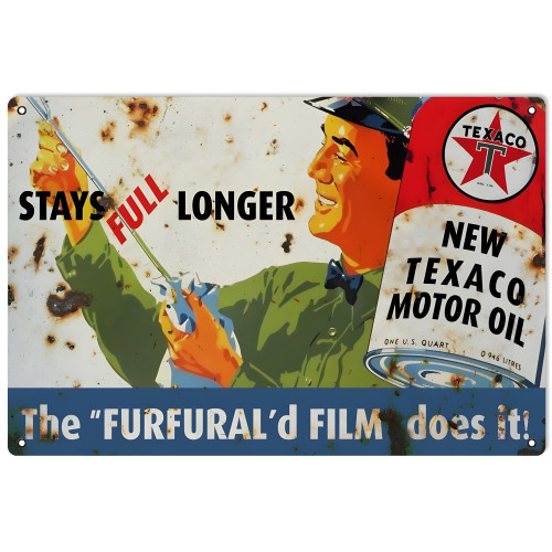 Texaco Motor Oil Metal Sign - 12" x 18"