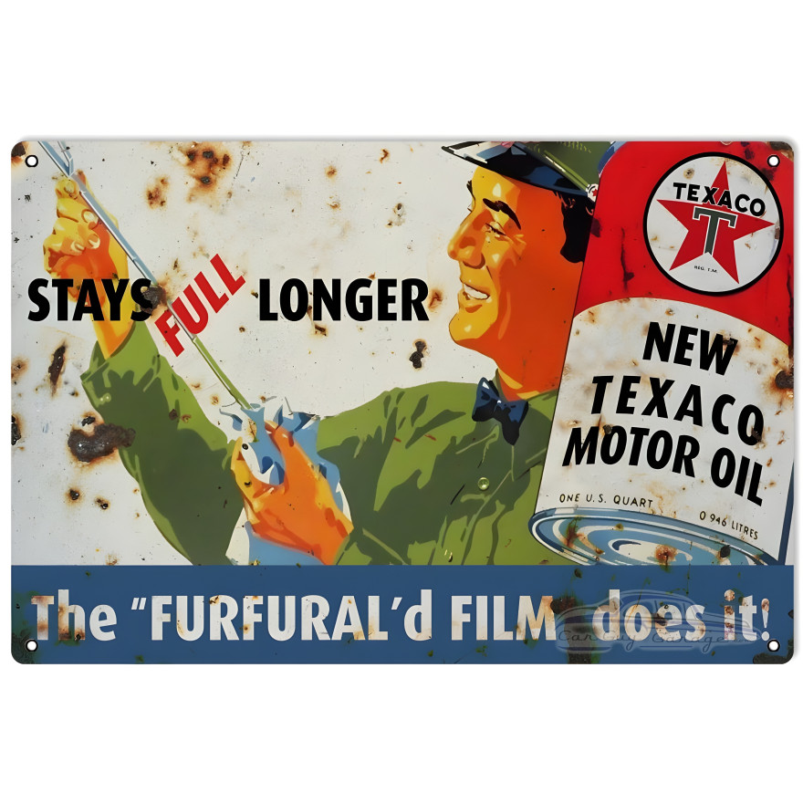 Texaco Motor Oil Metal Sign - 12" x 18"