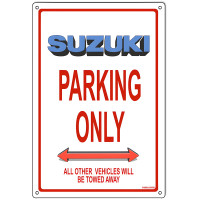 Suzuki Parking Only Metal Sign - 12" x 18"