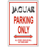 Jaguar Parking Only Metal Sign - 12" x 18"