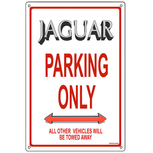 Jaguar Parking Only Metal Sign - 12" x 18"
