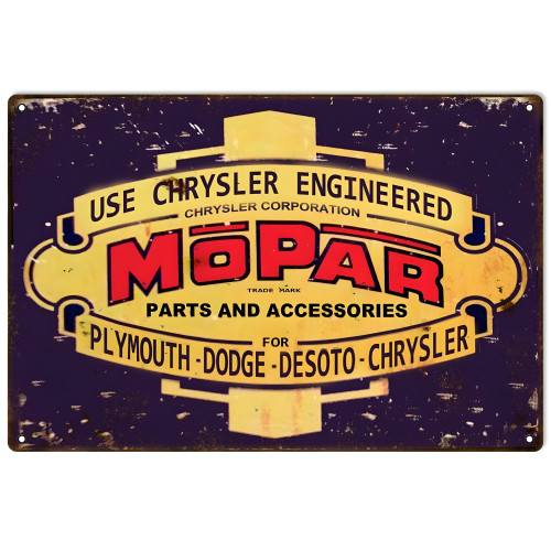 Mopar Engineered Parts Metal Sign - 12" x 18"