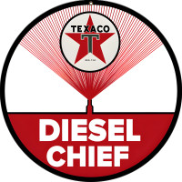 Texaco Diesel Chief Metal Sign - 14" Round