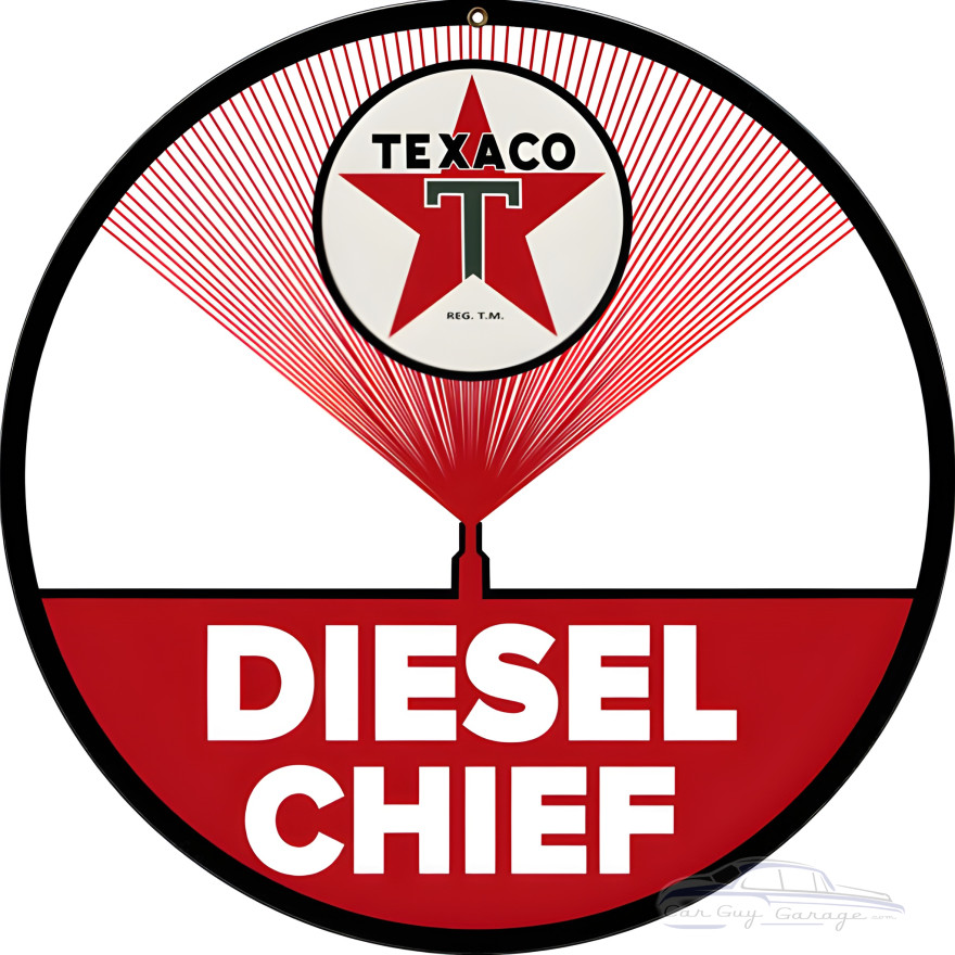Texaco Diesel Chief Metal Sign - 14" Round Texaco Diesel Chief Metal Sign - 14" Round