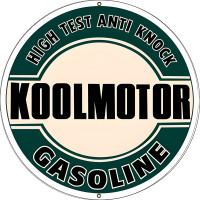 High Test Koolmotor Gasoline Metal Sign - 18" Round