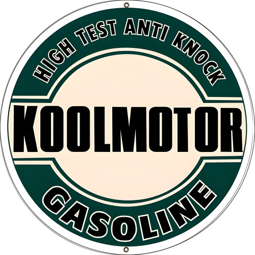 High Test Koolmotor Gasoline Metal Sign - 18" Round