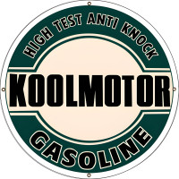 High Test Koolmotor Gasoline Metal Sign - 30" Round