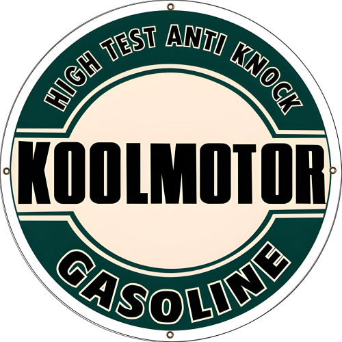 High Test Koolmotor Gasoline Metal Sign - 30" Round