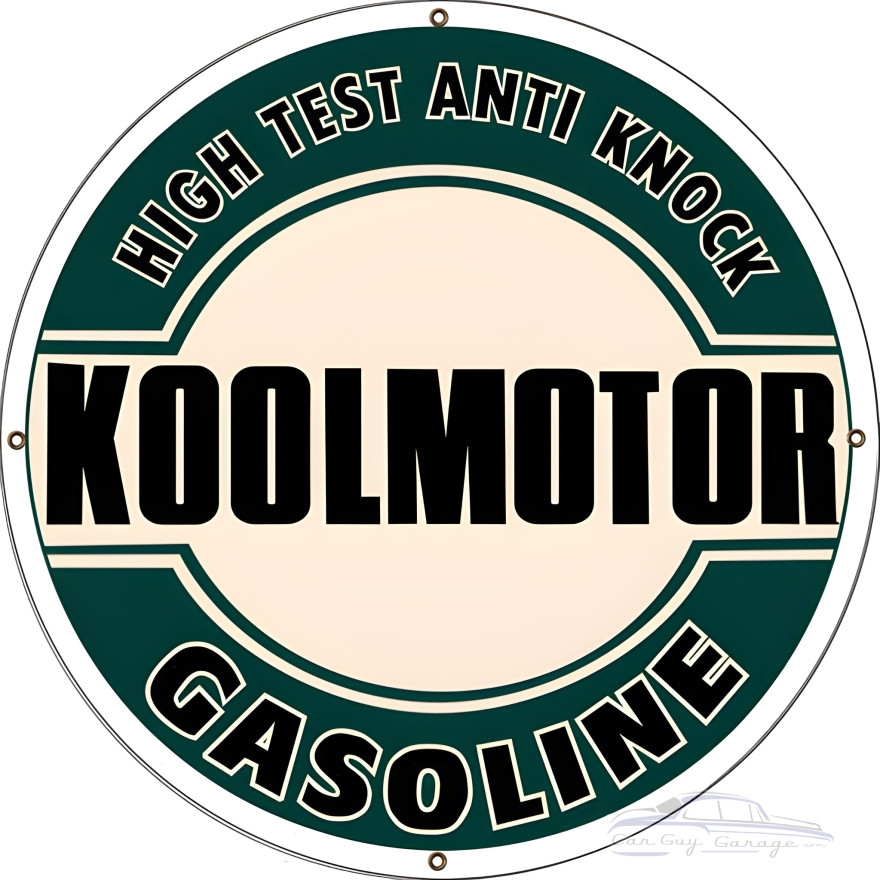 High Test Koolmotor Gasoline Metal Sign - 30" Round High Test Koolmotor Gasoline Metal Sign - 30" Round